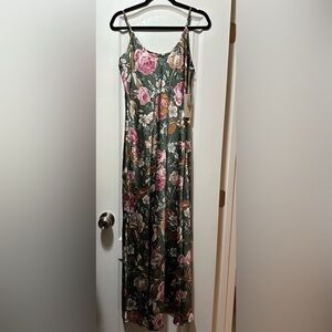 Joie Floral Maxi Dress with Pink and White Accents